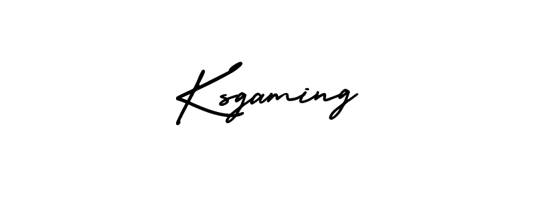 You should practise on your own different ways (AmerikaSignatureDemo-Regular) to write your name (Ksgaming) in signature. don't let someone else do it for you. Ksgaming signature style 3 images and pictures png