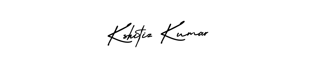 You should practise on your own different ways (AmerikaSignatureDemo-Regular) to write your name (Kshitiz Kumar) in signature. don't let someone else do it for you. Kshitiz Kumar signature style 3 images and pictures png