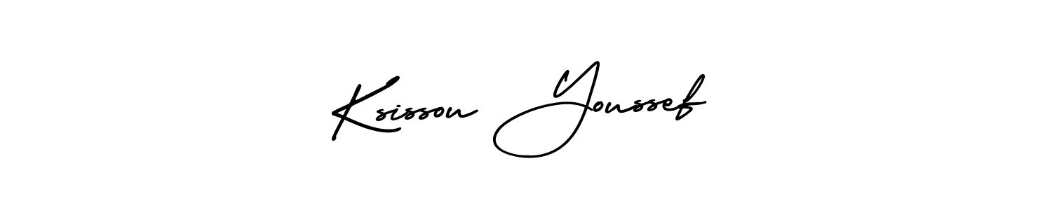 This is the best signature style for the Ksissou Youssef name. Also you like these signature font (AmerikaSignatureDemo-Regular). Mix name signature. Ksissou Youssef signature style 3 images and pictures png