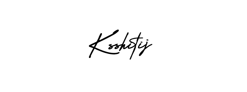 How to make Ksshitij name signature. Use AmerikaSignatureDemo-Regular style for creating short signs online. This is the latest handwritten sign. Ksshitij signature style 3 images and pictures png