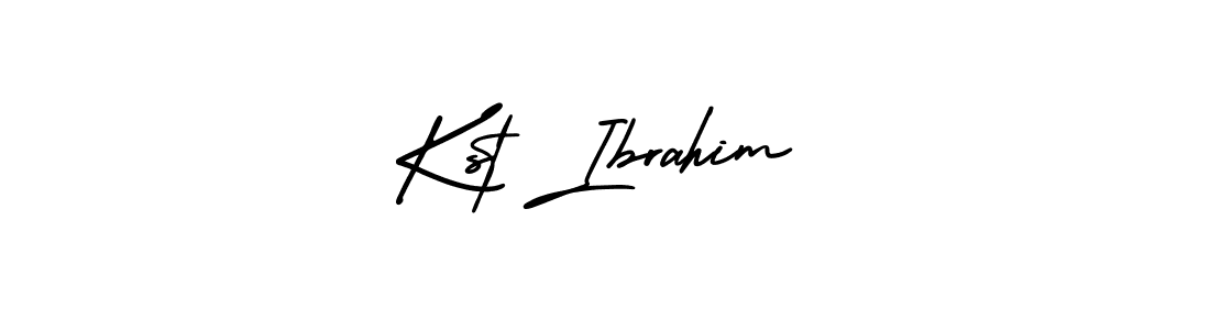 How to make Kst Ibrahim name signature. Use AmerikaSignatureDemo-Regular style for creating short signs online. This is the latest handwritten sign. Kst Ibrahim signature style 3 images and pictures png