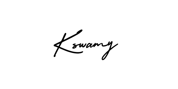 You should practise on your own different ways (AmerikaSignatureDemo-Regular) to write your name (Kswamy) in signature. don't let someone else do it for you. Kswamy signature style 3 images and pictures png