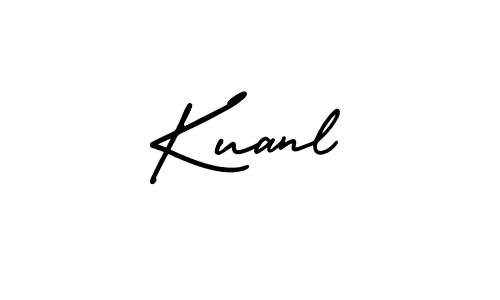 AmerikaSignatureDemo-Regular is a professional signature style that is perfect for those who want to add a touch of class to their signature. It is also a great choice for those who want to make their signature more unique. Get Kuanl name to fancy signature for free. Kuanl signature style 3 images and pictures png