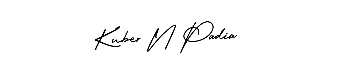 Kuber N Padia stylish signature style. Best Handwritten Sign (AmerikaSignatureDemo-Regular) for my name. Handwritten Signature Collection Ideas for my name Kuber N Padia. Kuber N Padia signature style 3 images and pictures png