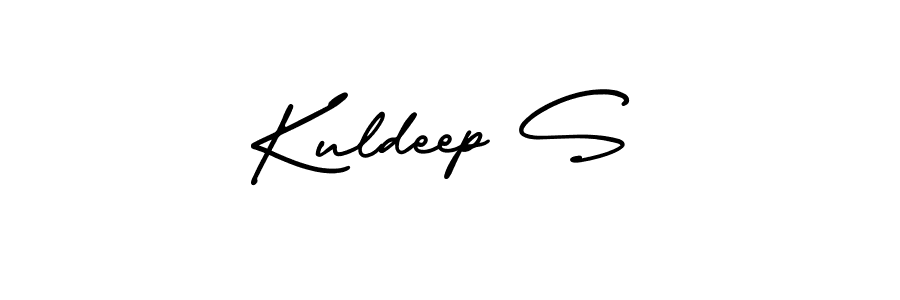 You should practise on your own different ways (AmerikaSignatureDemo-Regular) to write your name (Kuldeep S) in signature. don't let someone else do it for you. Kuldeep S signature style 3 images and pictures png