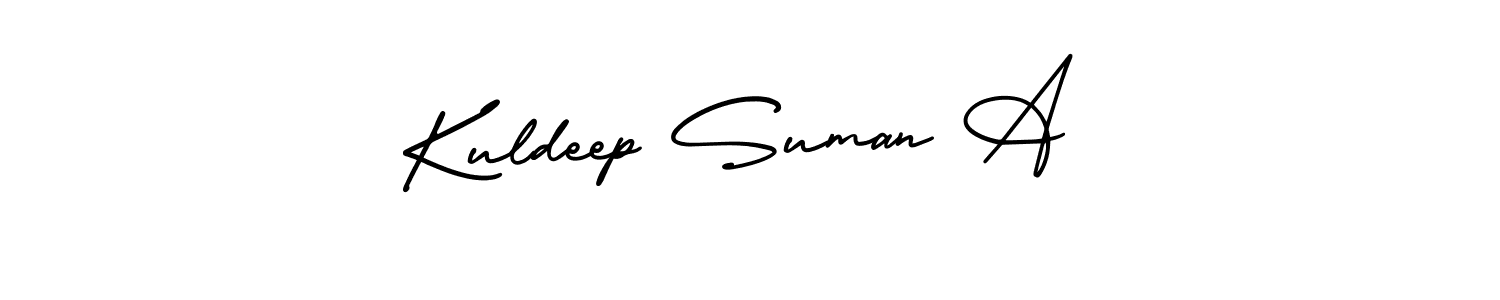 Use a signature maker to create a handwritten signature online. With this signature software, you can design (AmerikaSignatureDemo-Regular) your own signature for name Kuldeep Suman A. Kuldeep Suman A signature style 3 images and pictures png