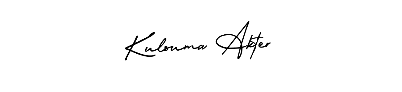 Use a signature maker to create a handwritten signature online. With this signature software, you can design (AmerikaSignatureDemo-Regular) your own signature for name Kulsuma Akter. Kulsuma Akter signature style 3 images and pictures png