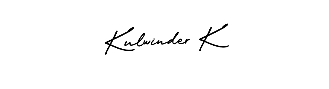 The best way (AmerikaSignatureDemo-Regular) to make a short signature is to pick only two or three words in your name. The name Kulwinder K include a total of six letters. For converting this name. Kulwinder K signature style 3 images and pictures png