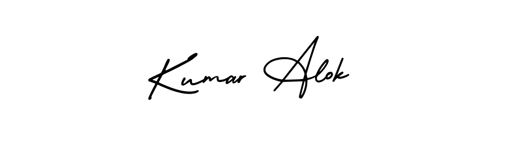 This is the best signature style for the Kumar Alok name. Also you like these signature font (AmerikaSignatureDemo-Regular). Mix name signature. Kumar Alok signature style 3 images and pictures png