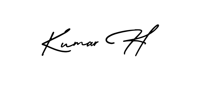 How to Draw Kumar H signature style? AmerikaSignatureDemo-Regular is a latest design signature styles for name Kumar H. Kumar H signature style 3 images and pictures png