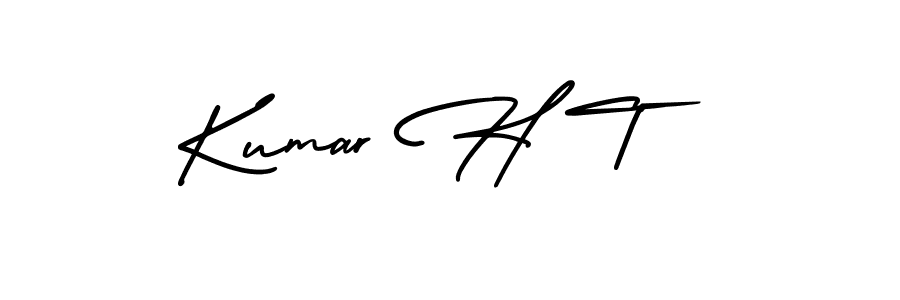 This is the best signature style for the Kumar H T name. Also you like these signature font (AmerikaSignatureDemo-Regular). Mix name signature. Kumar H T signature style 3 images and pictures png