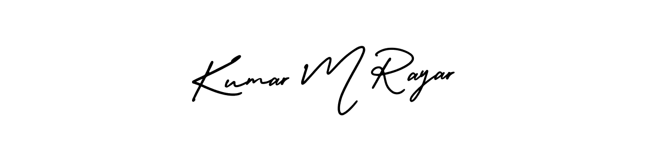 You should practise on your own different ways (AmerikaSignatureDemo-Regular) to write your name (Kumar M Rayar) in signature. don't let someone else do it for you. Kumar M Rayar signature style 3 images and pictures png