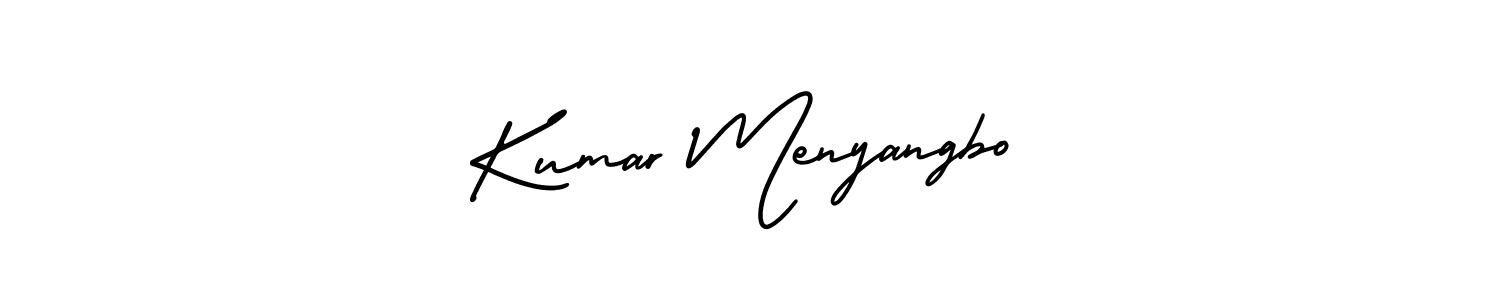 How to Draw Kumar Menyangbo signature style? AmerikaSignatureDemo-Regular is a latest design signature styles for name Kumar Menyangbo. Kumar Menyangbo signature style 3 images and pictures png