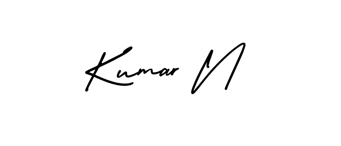 Create a beautiful signature design for name Kumar N. With this signature (AmerikaSignatureDemo-Regular) fonts, you can make a handwritten signature for free. Kumar N signature style 3 images and pictures png