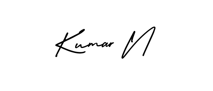 Create a beautiful signature design for name Kumar N. With this signature (AmerikaSignatureDemo-Regular) fonts, you can make a handwritten signature for free. Kumar N signature style 3 images and pictures png