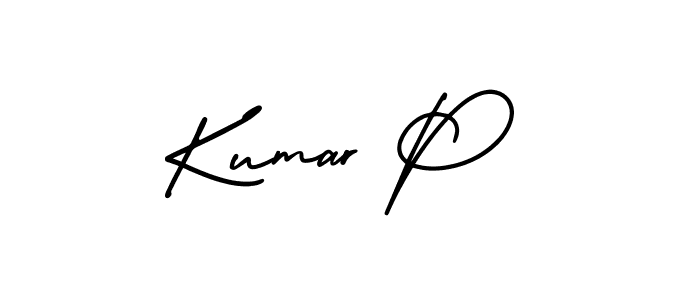 Similarly AmerikaSignatureDemo-Regular is the best handwritten signature design. Signature creator online .You can use it as an online autograph creator for name Kumar P. Kumar P signature style 3 images and pictures png