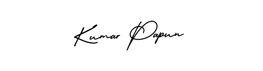 Similarly AmerikaSignatureDemo-Regular is the best handwritten signature design. Signature creator online .You can use it as an online autograph creator for name Kumar Papun. Kumar Papun signature style 3 images and pictures png