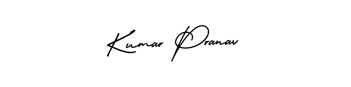 How to make Kumar Pranav name signature. Use AmerikaSignatureDemo-Regular style for creating short signs online. This is the latest handwritten sign. Kumar Pranav signature style 3 images and pictures png