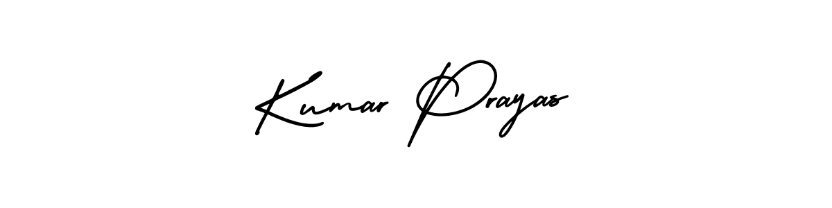 How to make Kumar Prayas name signature. Use AmerikaSignatureDemo-Regular style for creating short signs online. This is the latest handwritten sign. Kumar Prayas signature style 3 images and pictures png