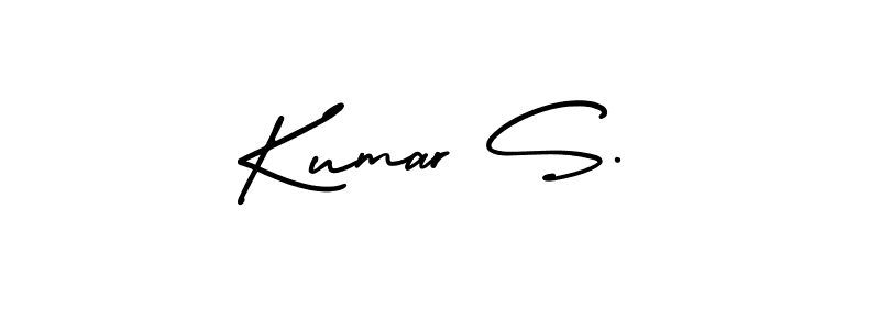 You should practise on your own different ways (AmerikaSignatureDemo-Regular) to write your name (Kumar S.) in signature. don't let someone else do it for you. Kumar S. signature style 3 images and pictures png