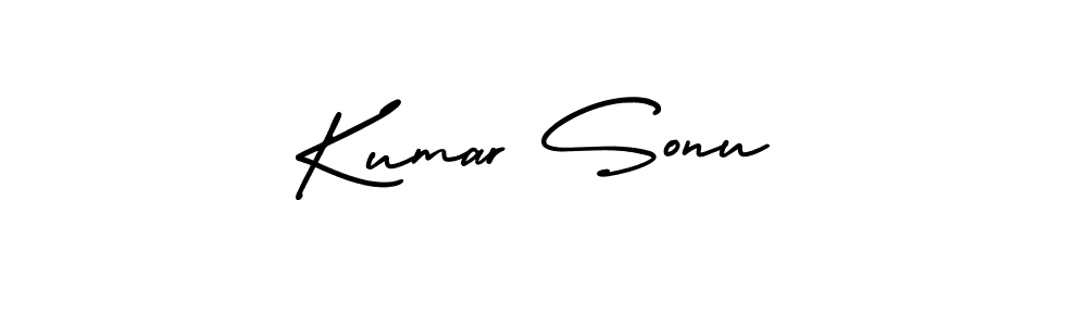 How to make Kumar Sonu name signature. Use AmerikaSignatureDemo-Regular style for creating short signs online. This is the latest handwritten sign. Kumar Sonu signature style 3 images and pictures png