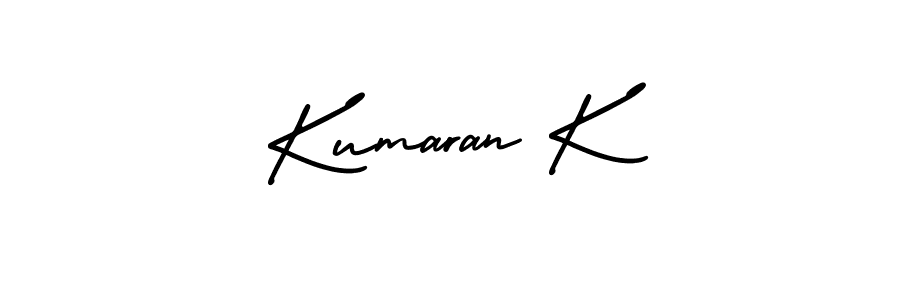 Create a beautiful signature design for name Kumaran K. With this signature (AmerikaSignatureDemo-Regular) fonts, you can make a handwritten signature for free. Kumaran K signature style 3 images and pictures png