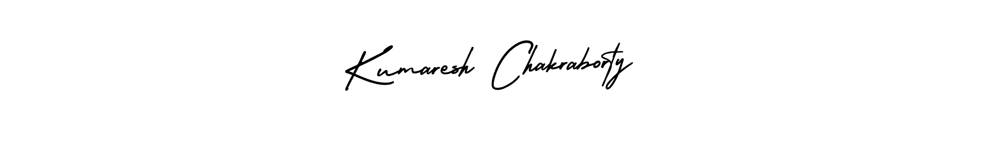 You should practise on your own different ways (AmerikaSignatureDemo-Regular) to write your name (Kumaresh Chakraborty) in signature. don't let someone else do it for you. Kumaresh Chakraborty signature style 3 images and pictures png