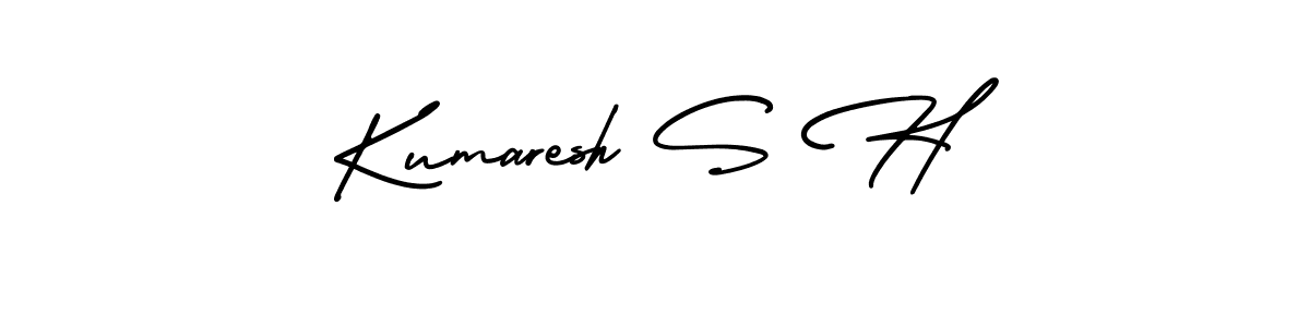 AmerikaSignatureDemo-Regular is a professional signature style that is perfect for those who want to add a touch of class to their signature. It is also a great choice for those who want to make their signature more unique. Get Kumaresh S H name to fancy signature for free. Kumaresh S H signature style 3 images and pictures png