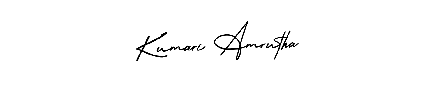 The best way (AmerikaSignatureDemo-Regular) to make a short signature is to pick only two or three words in your name. The name Kumari Amrutha include a total of six letters. For converting this name. Kumari Amrutha signature style 3 images and pictures png