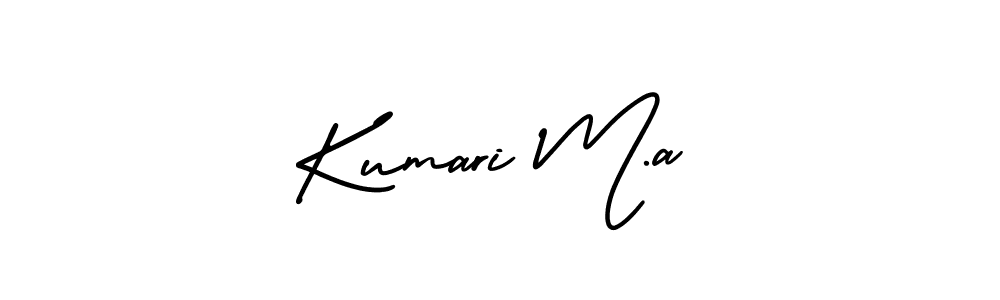 Create a beautiful signature design for name Kumari M.a. With this signature (AmerikaSignatureDemo-Regular) fonts, you can make a handwritten signature for free. Kumari M.a signature style 3 images and pictures png