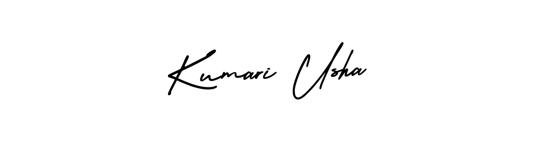 How to make Kumari Usha name signature. Use AmerikaSignatureDemo-Regular style for creating short signs online. This is the latest handwritten sign. Kumari Usha signature style 3 images and pictures png