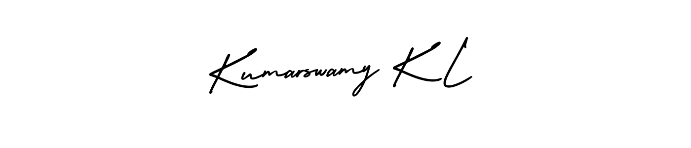 if you are searching for the best signature style for your name Kumarswamy K L. so please give up your signature search. here we have designed multiple signature styles  using AmerikaSignatureDemo-Regular. Kumarswamy K L signature style 3 images and pictures png