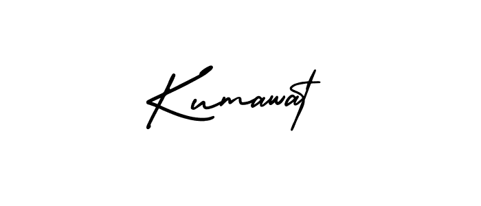 You should practise on your own different ways (AmerikaSignatureDemo-Regular) to write your name (Kumawat) in signature. don't let someone else do it for you. Kumawat signature style 3 images and pictures png