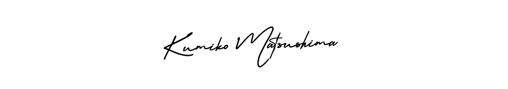 Kumiko Matsushima stylish signature style. Best Handwritten Sign (AmerikaSignatureDemo-Regular) for my name. Handwritten Signature Collection Ideas for my name Kumiko Matsushima. Kumiko Matsushima signature style 3 images and pictures png