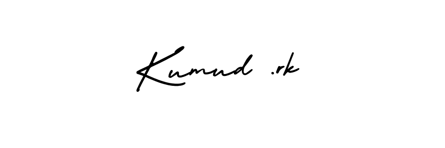 Kumud .rk stylish signature style. Best Handwritten Sign (AmerikaSignatureDemo-Regular) for my name. Handwritten Signature Collection Ideas for my name Kumud .rk. Kumud .rk signature style 3 images and pictures png