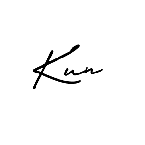 Design your own signature with our free online signature maker. With this signature software, you can create a handwritten (AmerikaSignatureDemo-Regular) signature for name Kun. Kun signature style 3 images and pictures png