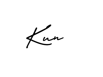 This is the best signature style for the Kun  name. Also you like these signature font (AmerikaSignatureDemo-Regular). Mix name signature. Kun  signature style 3 images and pictures png