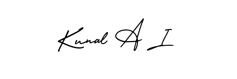 Also You can easily find your signature by using the search form. We will create Kunal A I name handwritten signature images for you free of cost using AmerikaSignatureDemo-Regular sign style. Kunal A I signature style 3 images and pictures png