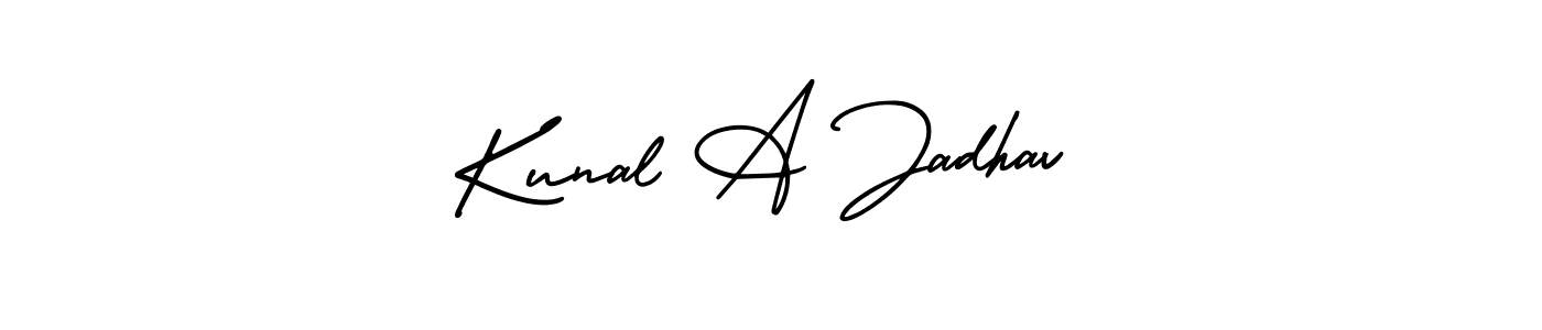 AmerikaSignatureDemo-Regular is a professional signature style that is perfect for those who want to add a touch of class to their signature. It is also a great choice for those who want to make their signature more unique. Get Kunal A Jadhav name to fancy signature for free. Kunal A Jadhav signature style 3 images and pictures png