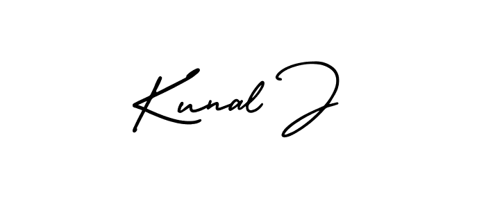 Kunal J stylish signature style. Best Handwritten Sign (AmerikaSignatureDemo-Regular) for my name. Handwritten Signature Collection Ideas for my name Kunal J. Kunal J signature style 3 images and pictures png