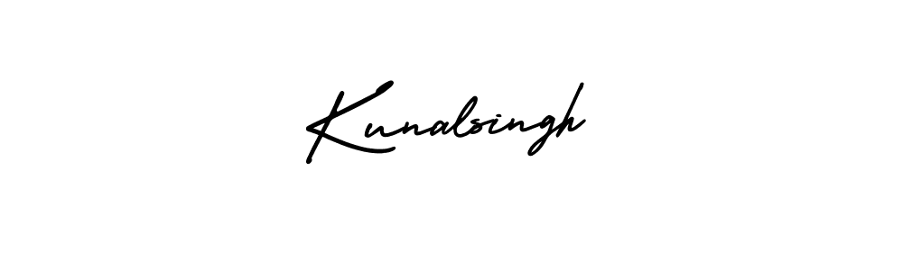 You should practise on your own different ways (AmerikaSignatureDemo-Regular) to write your name (Kunalsingh) in signature. don't let someone else do it for you. Kunalsingh signature style 3 images and pictures png