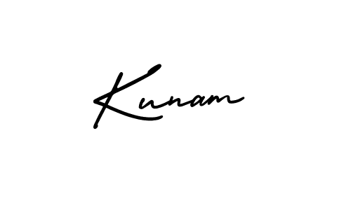 Make a beautiful signature design for name Kunam. With this signature (AmerikaSignatureDemo-Regular) style, you can create a handwritten signature for free. Kunam signature style 3 images and pictures png