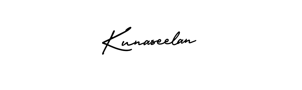 Use a signature maker to create a handwritten signature online. With this signature software, you can design (AmerikaSignatureDemo-Regular) your own signature for name Kunaseelan. Kunaseelan signature style 3 images and pictures png
