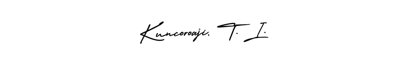 How to Draw Kuncoroaji, T. I. signature style? AmerikaSignatureDemo-Regular is a latest design signature styles for name Kuncoroaji, T. I.. Kuncoroaji, T. I. signature style 3 images and pictures png