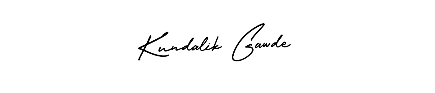 You should practise on your own different ways (AmerikaSignatureDemo-Regular) to write your name (Kundalik Gawde) in signature. don't let someone else do it for you. Kundalik Gawde signature style 3 images and pictures png