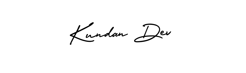 How to make Kundan Dev name signature. Use AmerikaSignatureDemo-Regular style for creating short signs online. This is the latest handwritten sign. Kundan Dev signature style 3 images and pictures png