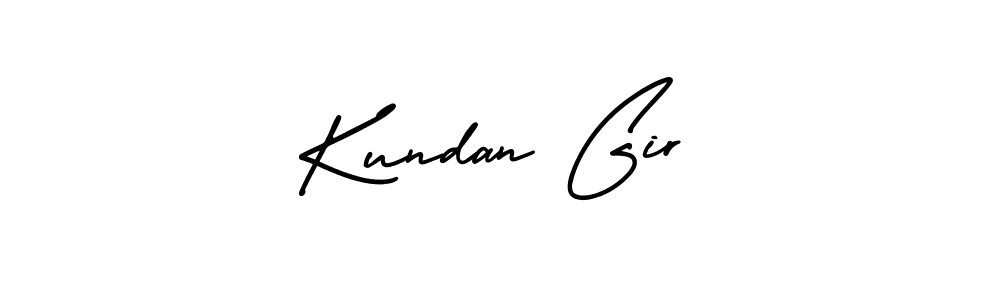 The best way (AmerikaSignatureDemo-Regular) to make a short signature is to pick only two or three words in your name. The name Kundan Gir include a total of six letters. For converting this name. Kundan Gir signature style 3 images and pictures png