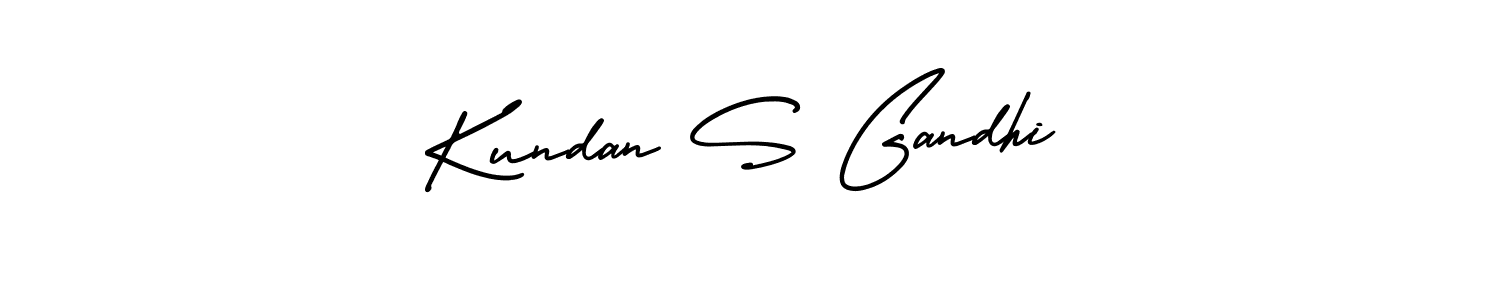 The best way (AmerikaSignatureDemo-Regular) to make a short signature is to pick only two or three words in your name. The name Kundan S Gandhi include a total of six letters. For converting this name. Kundan S Gandhi signature style 3 images and pictures png