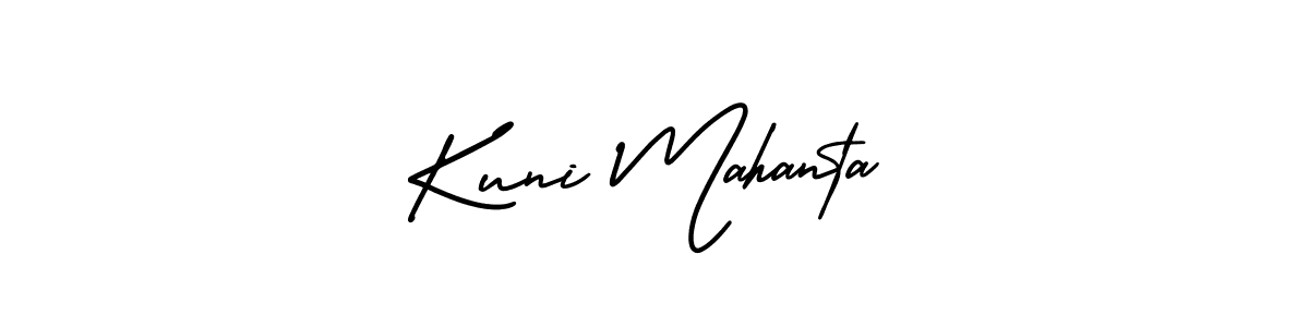 This is the best signature style for the Kuni Mahanta name. Also you like these signature font (AmerikaSignatureDemo-Regular). Mix name signature. Kuni Mahanta signature style 3 images and pictures png