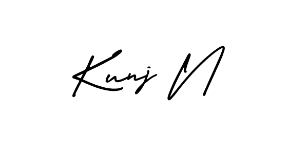 How to Draw Kunj N signature style? AmerikaSignatureDemo-Regular is a latest design signature styles for name Kunj N. Kunj N signature style 3 images and pictures png